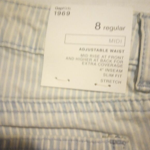 ✨ NWT Gap kids adjustable waist striped denim shorts - Picture 10 of 13